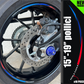Set di Adesivi per cerchi moto in design GP, 10 stickers per cerchi da 15'' a 19'' pollici D0153