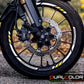 Adesivi Cerchi Moto Racing - Kit Completo per Ruote 15-19'' Pollici - Decalcomanie Professionali ad Alta Adesione, Resistenti Colore a scelta D0157