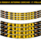 Kit 8 Adesivi Interno Cerchio Moto 17 Pollici - adesivi Professionali Giallo/Nero Resistenti a UV e Lavaggi - Strisce Precurvate per Cerchioni Racing e Naked D0159
