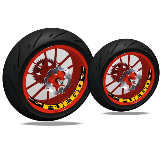 Kit 8 Adesivi Interno Cerchio Moto 17 Pollici - adesivi Professionali Giallo/Nero Resistenti a UV e Lavaggi - Strisce Precurvate per Cerchioni Racing e Naked D0159