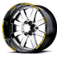Kit Adesivi Cerchi Moto "RACING TEAM" - Stickers ruote 15-19 pollici - PVC Air Free Professionale D0163