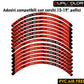 Kit Adesivi Cerchi Moto "RACING TEAM" - Stickers ruote 15-19 pollici - PVC Air Free Professionale D0163