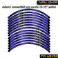 Kit Adesivi Cerchi Moto "RACING TEAM" - Stickers ruote 15-19 pollici - PVC Air Free Professionale D0163