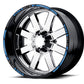 Kit Adesivi Cerchi Moto "RACING TEAM" - Stickers ruote 15-19 pollici - PVC Air Free Professionale D0163