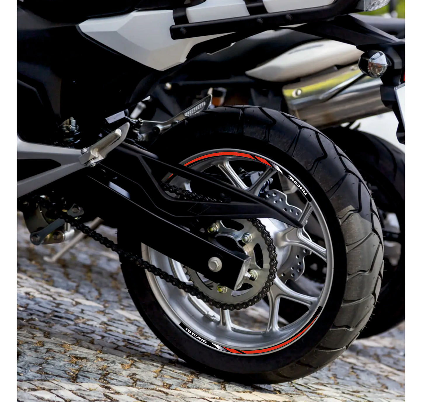 Adesivi Cerchi Moto 15 16 17 18 19 Pollici - Strisce Racing Professionali D0165