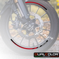 Adesivi per Cerchi Moto 17 Pollici, Kit Completo 2 Ruote, PVC Air Free, Racing, Stickers interno cerchio + Strisce, Applicazione Facile D0166