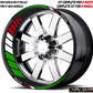 Kit Adesivi Professionali per Cerchi Moto 17" – Design Tricolore Racing – PVC Air Free D0167