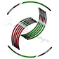 Kit Adesivi Professionali per Cerchi Moto 17" – Design Tricolore Racing – PVC Air Free D0167