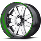 Kit Adesivi Cerchi Moto 17" Verde Kawasaki - Interno e Bordi 9mm - D0168