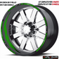 Kit Adesivi Cerchi Moto 17" Verde Kawasaki - Interno e Bordi 9mm - D0168