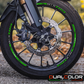 Kit Adesivi Cerchi Moto 17" Verde Kawasaki - Interno e Bordi 9mm - D0168