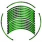 Kit Adesivi Cerchi Moto 17" Verde Kawasaki - Interno e Bordi 9mm - D0168
