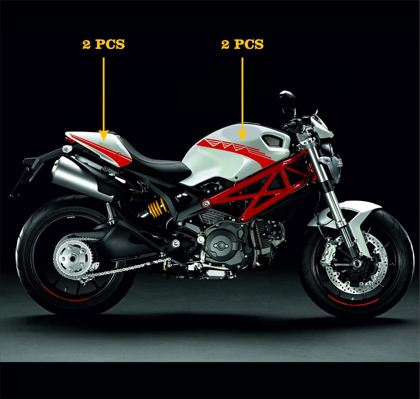 DualColor Prints Stickers compatible with Ducati monster 796 696 1100 motorcycle fairing tank tail nail motorcycle COD.M0133