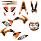 Adesivi Compatibili con KTM EXC‑F 4T (2008‑2011) 250 350 450 525 Grafiche Resistenti, Alta Qualità, Facili da Applicare Kit Decalcomanie Moto Enduro M0348