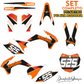 Adesivi Compatibili con KTM EXC‑F 4T (2008‑2011) 250 350 450 525 Grafiche Resistenti, Alta Qualità, Facili da Applicare Kit Decalcomanie Moto Enduro M0348