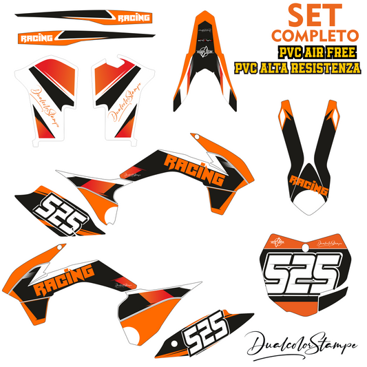 Adesivi Compatibili con KTM EXC‑F 4T (2008‑2011) 250 350 450 525 Grafiche Resistenti, Alta Qualità, Facili da Applicare Kit Decalcomanie Moto Enduro M0348