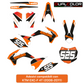 Adesivi Compatibili con KTM EXC‑F 4T (2008‑2011) 250 350 450 525 Grafiche Resistenti, Alta Qualità, Facili da Applicare Kit Decalcomanie Moto Enduro M0348