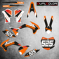 Adesivi Compatibili con KTM EXC‑F 4T (2008‑2011) 250 350 450 525 Grafiche Resistenti, Alta Qualità, Facili da Applicare Kit Decalcomanie Moto Enduro M0348
