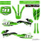 Kit Grafiche Adesivi Compatibili con Kawasaki KX 125/250 (1999-2002) - Stickers Motocross Enduro, Design Verde,Kit Completo Wrapping Moto M0350