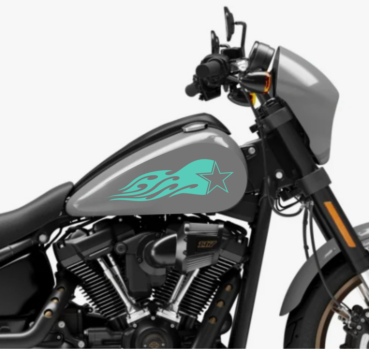 Dual Color Sticker Drucke kompatibel mit Harley-Davidson Tank DX-SX Zubehör Aufkleber Moto Motorrad Tribal COD.M0264