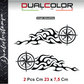 DualColorStampe® Adesivi Compatibili con Harley-Davidson bussola rosa dei venti tribale fiamma serbatoio Set 2 stickers Moto Motorbike COD. M0354