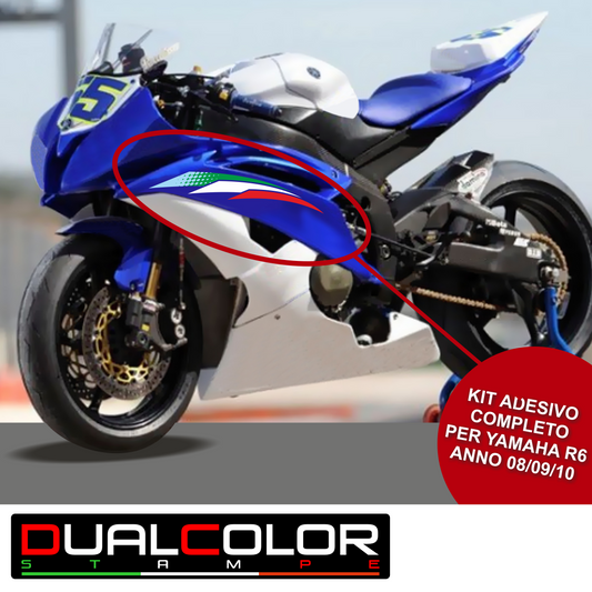 Kit Adesivi Compatibili con Yamaha R6 2008-2009-2010, Grafiche Moto Complete in PVC Alta Resistenza M0355