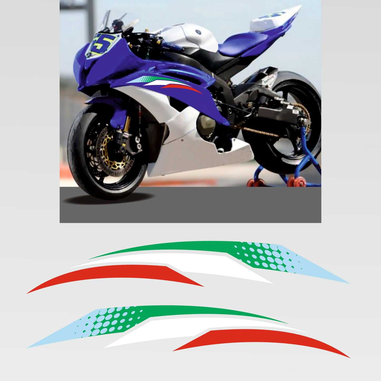 Kit Adesivi Compatibili con Yamaha R6 2008-2009-2010, Grafiche Moto Complete in PVC Alta Resistenza M0355