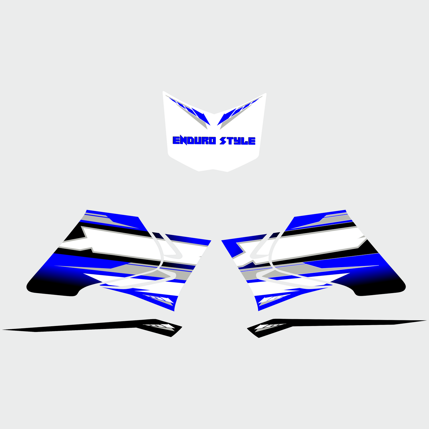 Adesivi per Yamaha XTZ 125 2021, Kit Decalcomanie Stile Enduro, Blu Bianco Nero, PVC Alta Resistenza M0356