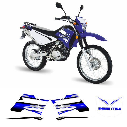 Adesivi per Yamaha XTZ 125 2021, Kit Decalcomanie Stile Enduro, Blu Bianco Nero, PVC Alta Resistenza M0356