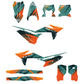 Adesivi Compatibili con KTM EXC‑F 4T (2023‑2025) 250 350 450 525 Grafiche Resistenti, Kit WRAPPING Decalcomanie Moto Enduro M0359