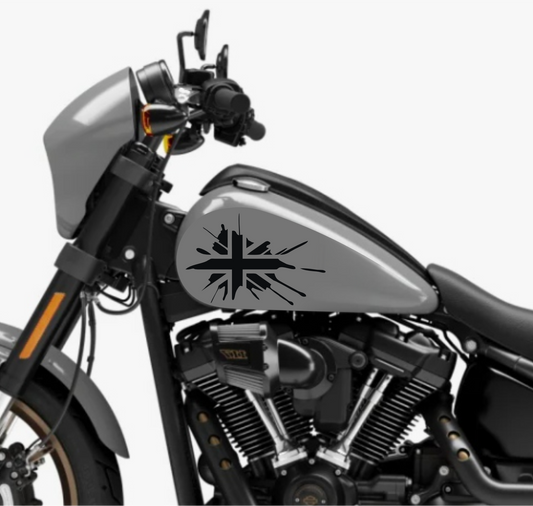 DualColorStampe® Adesivi Compatibili con Harley-Davidson bandiera londinese LONDON serbatoio Set 2 stickers Moto Motorbike COD. M0360
