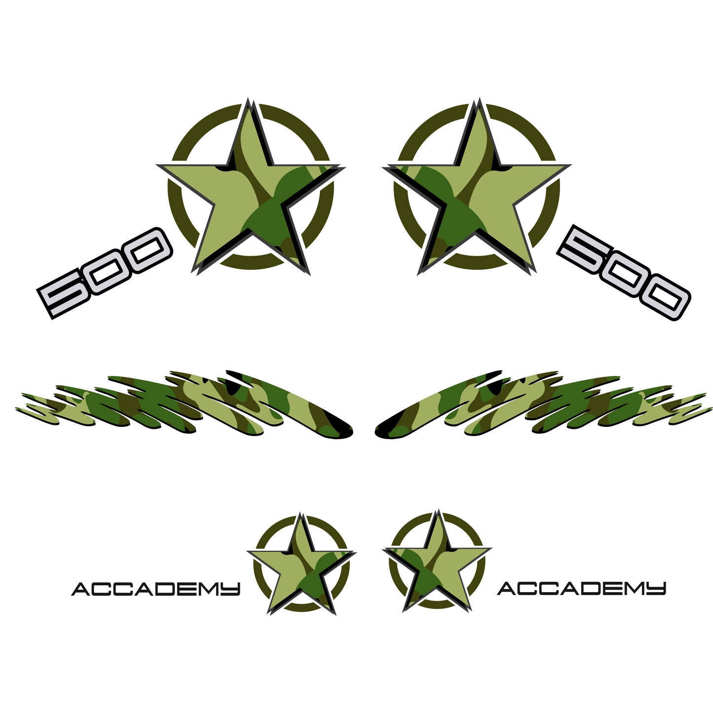 Kit Adesivi Compatibili con Yamaha T-Max 500 (2008-2012) - Grafiche Moto Stile Militare Camouflage - Decalcomanie Carena PVC Alta Resistenza, Design M0361