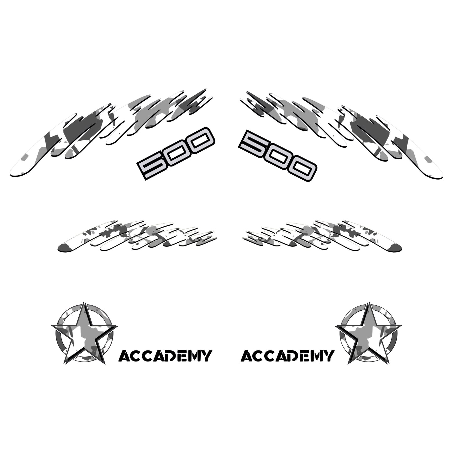 Kit Adesivi Camouflage Compatibili con Yamaha Tmax 500 (2008-2012) - Sticker Moto Grafiche "Accademy" Urban Star, Alta Resistenza - M0365
