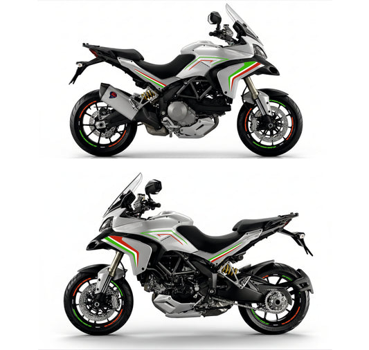 DualColor Prints Stickers Compatible with Ducati Multistrada 1200 S Complete kit motorcycle fairing DRAMS ROAD tank decal DX-SX stickers Motorbike COD.M0243