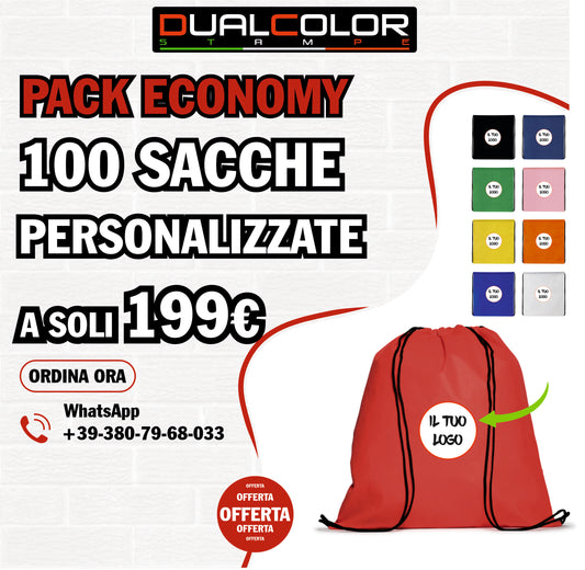 100 PZ – Sacche a Zaino Colorate | Offerta regalo aziendale