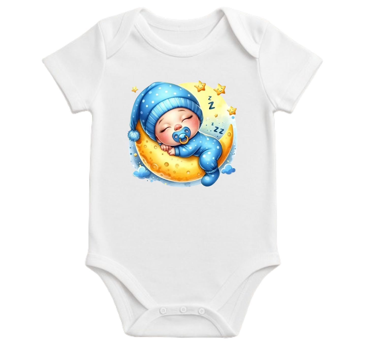 Pagliaccetto idea regalo neonato unisex con stampa luna 0-3 mesi 6-9 mesi | maniche corte