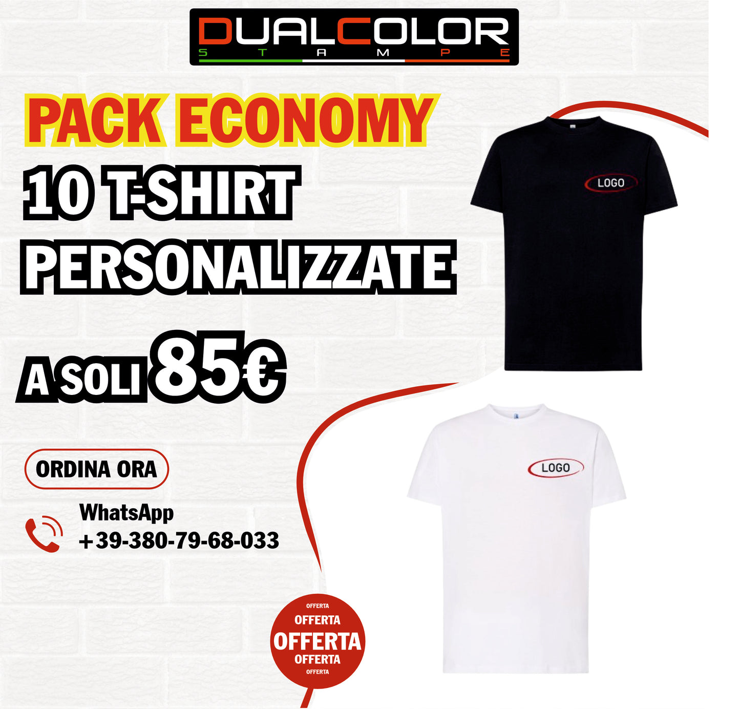 10 T-shirt classica UNISEX PROMOZIONE PACK SMALL