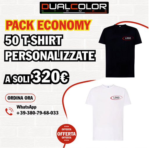 50 T-shirt classica girocollo UNISEX PACK ECONOMY