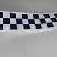 Fascia Adesiva Scacchiera Bianco Nero 55x4 cm | Banda Decalcomania Universale per Auto, Moto, Casco – Design Racing C0088
