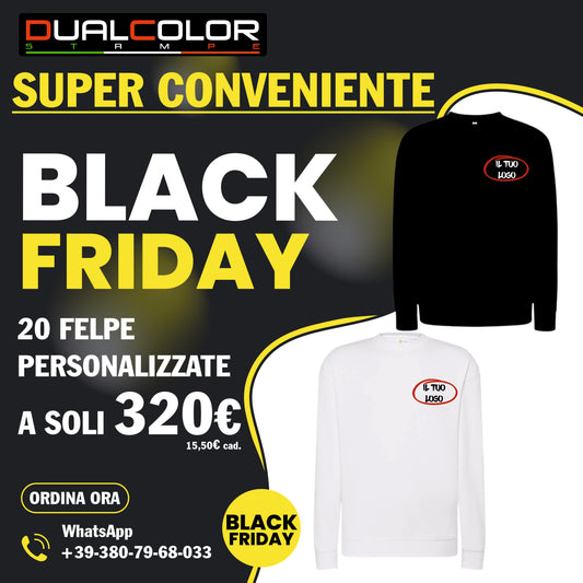Bundle 20 Felpe Girocollo Personalizzate – 320 €