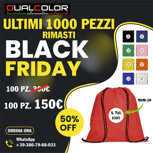 100 PZ – Sacche a Zaino Colorate | Offerta Black Friday