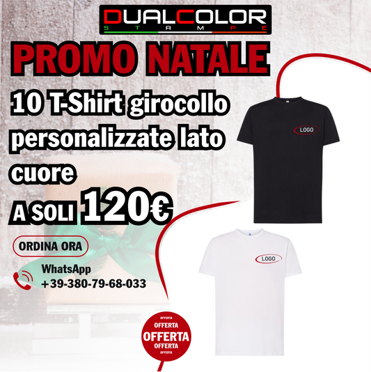 10 T-shirt classica UNISEX PROMOZIONE NATALIZIA