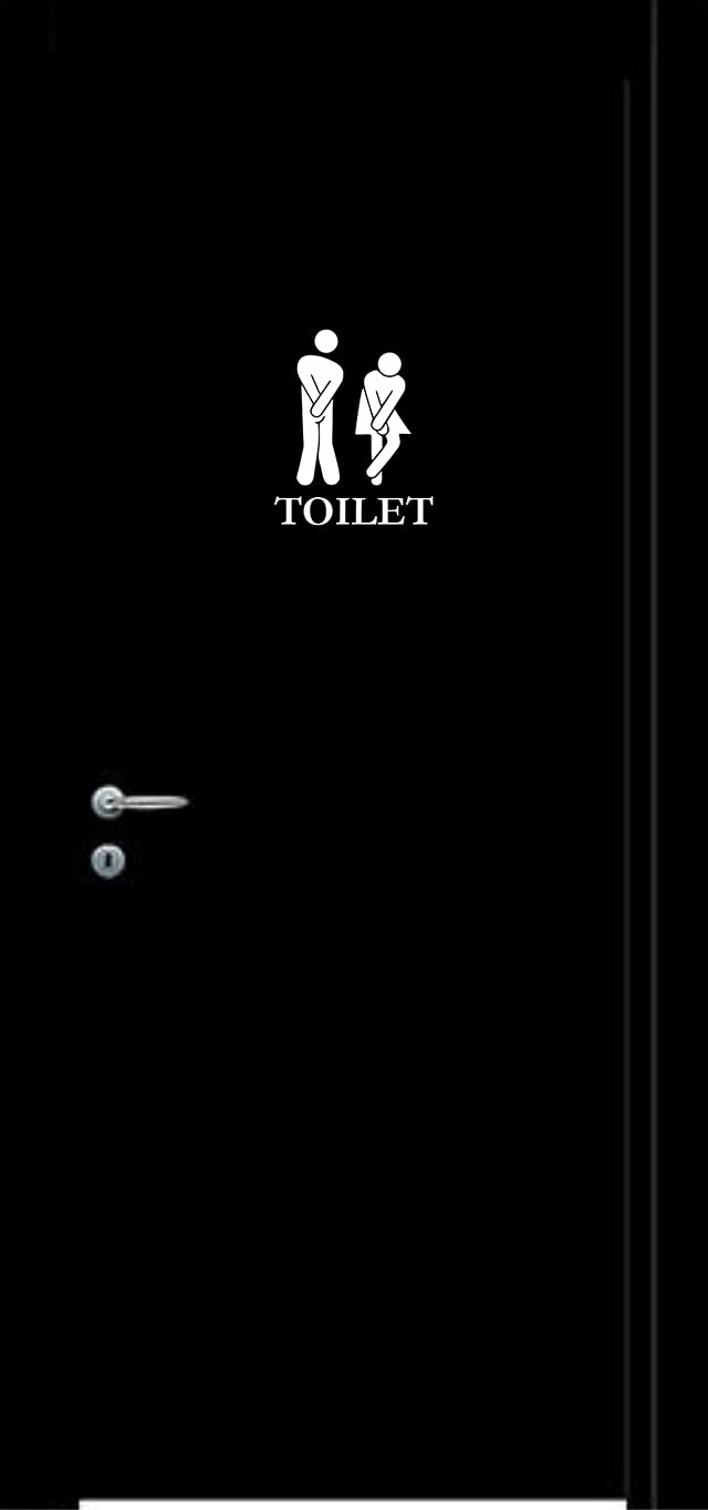 Adesivo Toilette OMINI DIVERTENTI decorazione per porta bagno ristorante water sanitari COD. I0012 a €12.99 solo da DualColorStampe