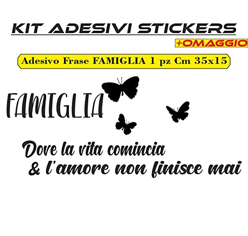 Adesivo -Famiglia- Frase Citazione Sticker decorazione per mobili cucina porta camera soggiorno stickers COD. I0047 a €13.99 solo da DualColorStampe