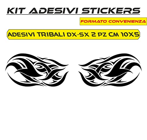 Adesivi TRIBALE HELMETS CASCO ACCESSORI MOTO decorazione per scooter casco (2 PZ ) vinile colore a scelta COD.C0025 a €10.99 solo da DualColorStampe