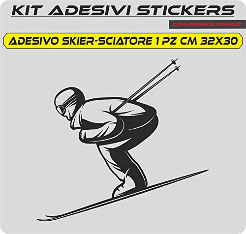 Adesivi per camper sci sciatore skier sport montano accessori sport sci adesivi per porte -Vinile colore a scelta COD.I0090 a €10.99 solo da DualColorStampe