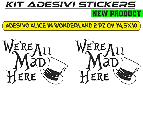 Adesivo alice-cappellaio matto- per pc computer tablet(2 pz) Laptop Sticker Decalcomania decalcomania arte mela -Vinile colore a scelta COD.P0023 a €10.99 solo da DualColorStampe