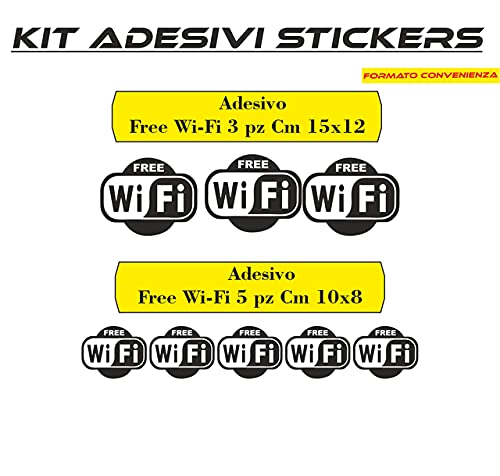 Adesivo Free Wi-Fi stickers per ristoranti hotel gelaterie allestimento vetrine COD.I0026 a €9.99 solo da DualColorStampe
