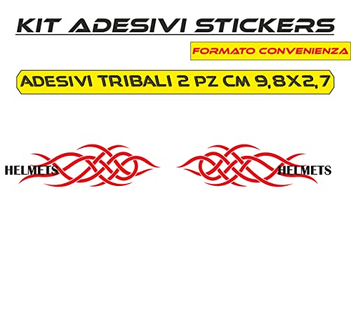 Adesivi TRIBALE HELMETS CASCO ACCESSORI MOTO decorazione per scooter casco (2 PZ ) vinile colore a scelta COD.C0024 a €11.99 solo da DualColorStampe