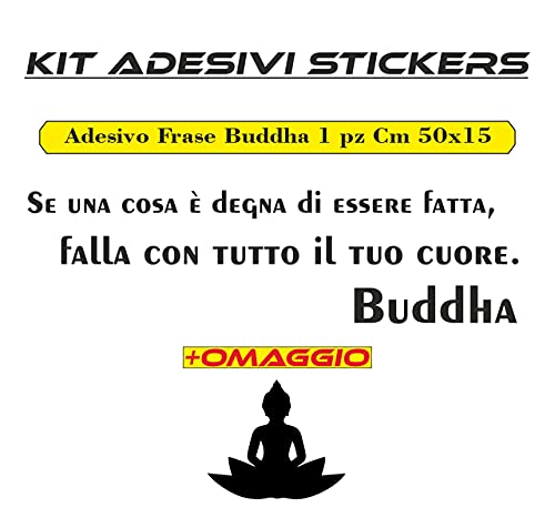 Adesivo Frase decorativa BUDDHA citazioni-PER BUDDISTI- Adesivi per mobili cucina Porte Finestra Vinile Camera regalo Casa COD.I0048 a €13.99 solo da DualColorStampe